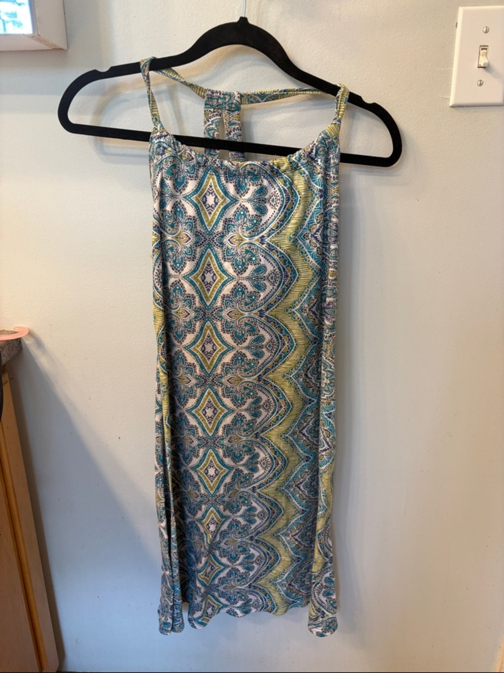Sleeveless Paisley Print Summer Dress in Teal & Green